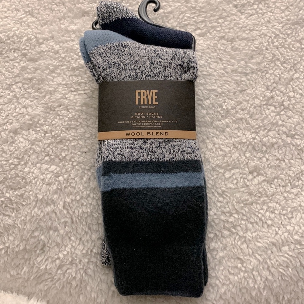 2 PAIRS Frye Wool Blend Boot Socks